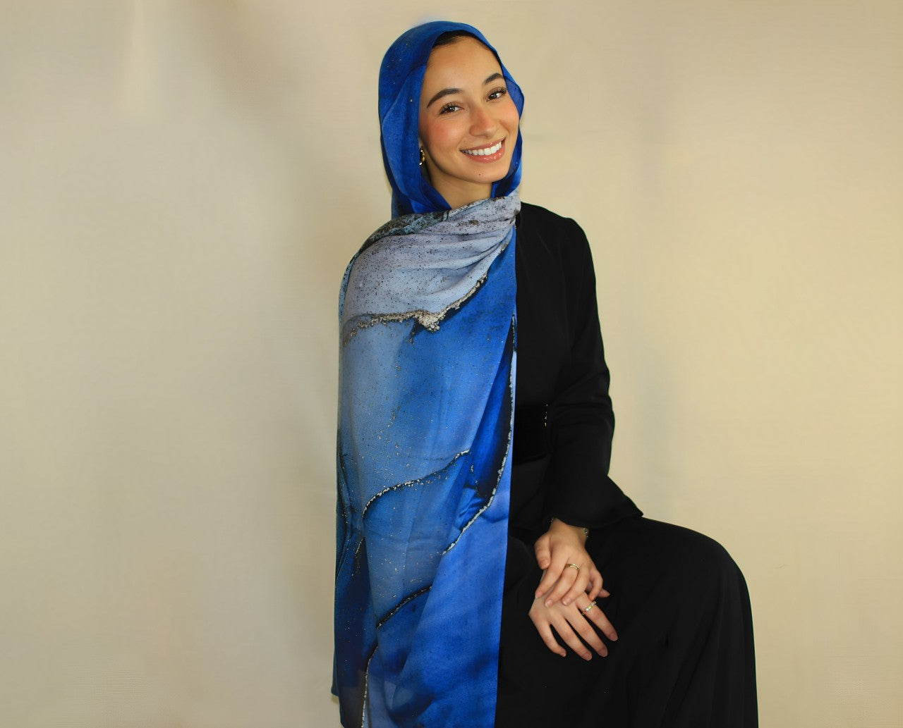 Marble Sapphire - Printed Hijab