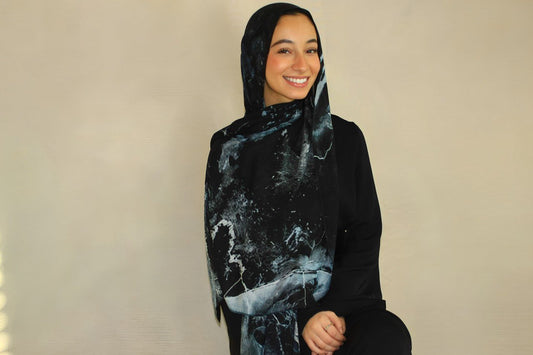 Midnight Waterfall - Printed Hijab